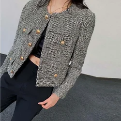 Coat Women Winter Jacket New Autumn and Winter Korean Women's Single-breasted High-quality Chic Tweed Retro Top Coat Women 2024