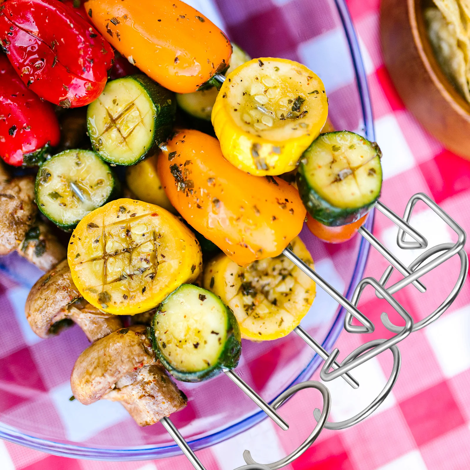 

20Pcs Long Metal Bbq Skewers Smooth Finish Grilling Utensils for Meat Vegetables Outdoor Cookouts Skewer Grill