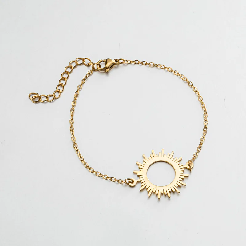 Fashionable Geometric Round Pendant Bracelet Creative Sunflower Bracelet Light Luxury Hand Jewelry