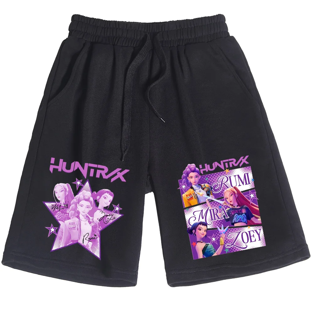 

Kpop Demon Hunters Mira Rumi Zoey Huntrix Shorts Loose Beach Cotton Short Pants Hip Hop Clothes Man Woman