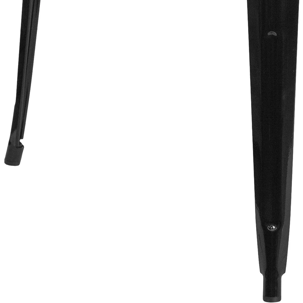 طاولة بارتفاع شريط مربع معدني أسود من الدرجة التجارية، 31.5 بوصة داخلية وخارجية EMMA + OLIVER، متينة للاستخدام المنزلي والفناء