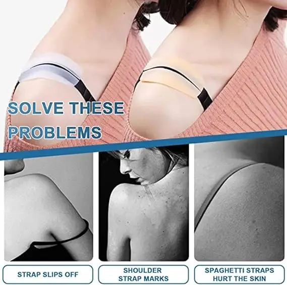 Silicone antiderrapante sutiã cinta almofada feminina acessórios de roupa interior sem costura alívio da dor confortável respirável almofada de proteção de ombro