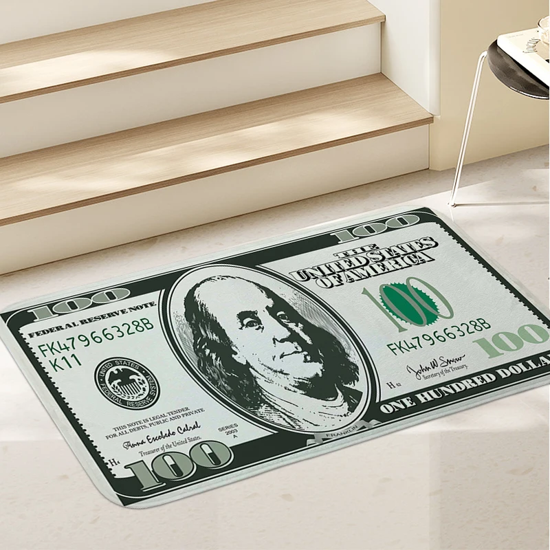 

Digital Print Funny Money Doormat Entrance Door Washable Non-slip Kitchen Living Room Rug Door Mat for Bathroom Bedroom Carpet