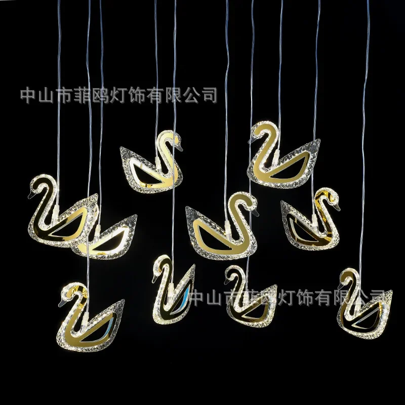 Wedding acrylic glowing 10 heads of whooper swan chandeliers, wedding decoration lights, festival stage decoration lights