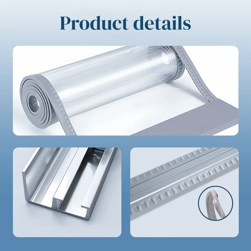 PVC Transparent Door Curtain Windproof Magnetic Blocking Curtain 30cm Wide Kitchen Commercial Use Winter Warm Door Curtain