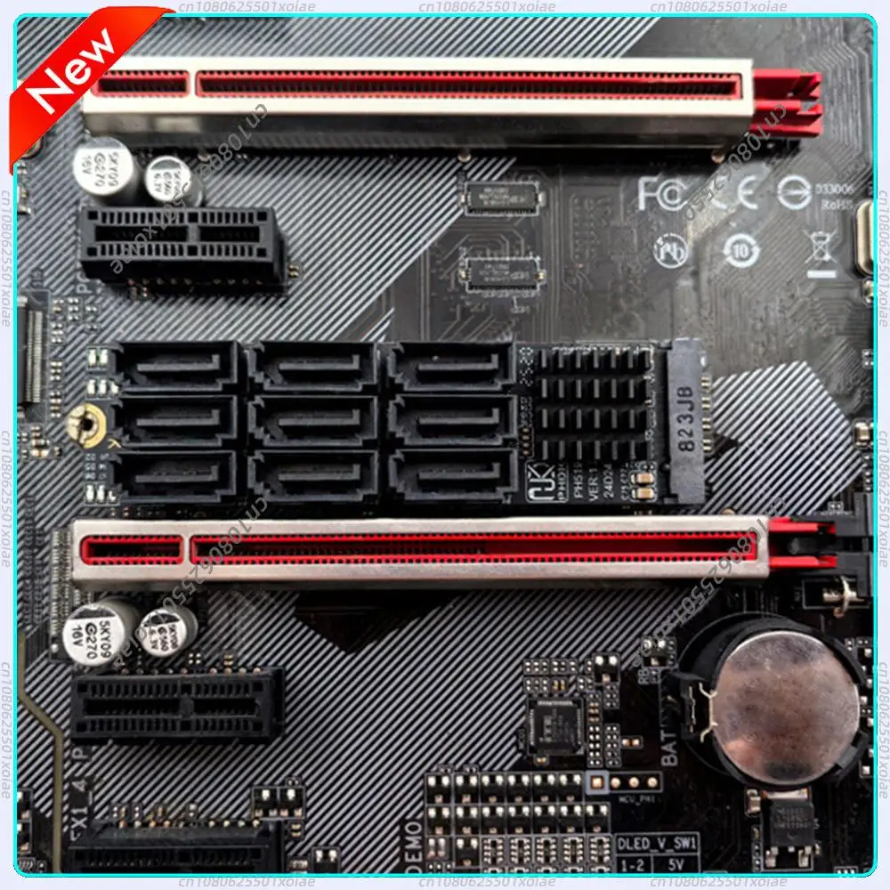 

M.2 NVMe To 9 Port SATA 3.0 Expansion Card 6Gbps SSD Adapter M-Key PCIe To SATA Controller For NAS HDD Hard Drive Storage