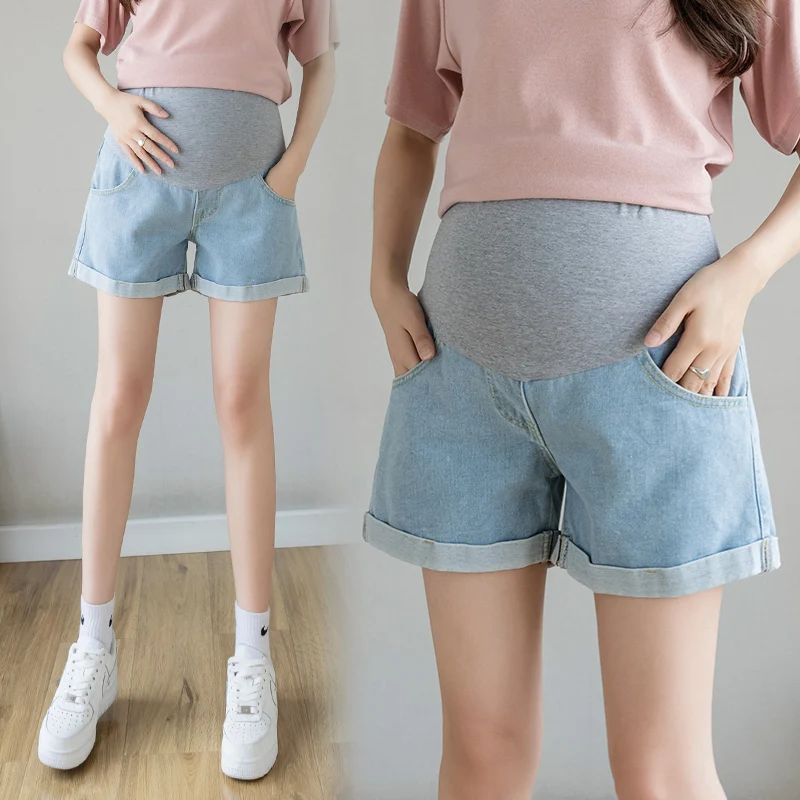 

Pregnant Women's Denim Short Pants Loose Casual Bottoming Sports Curling Shorts Female Summer Pregnant Women