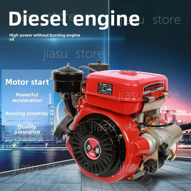 168F Single Cylinder Diesel Engine 4HP, Air Cooled Small Diesel Engine for Water Pump Boat Power
