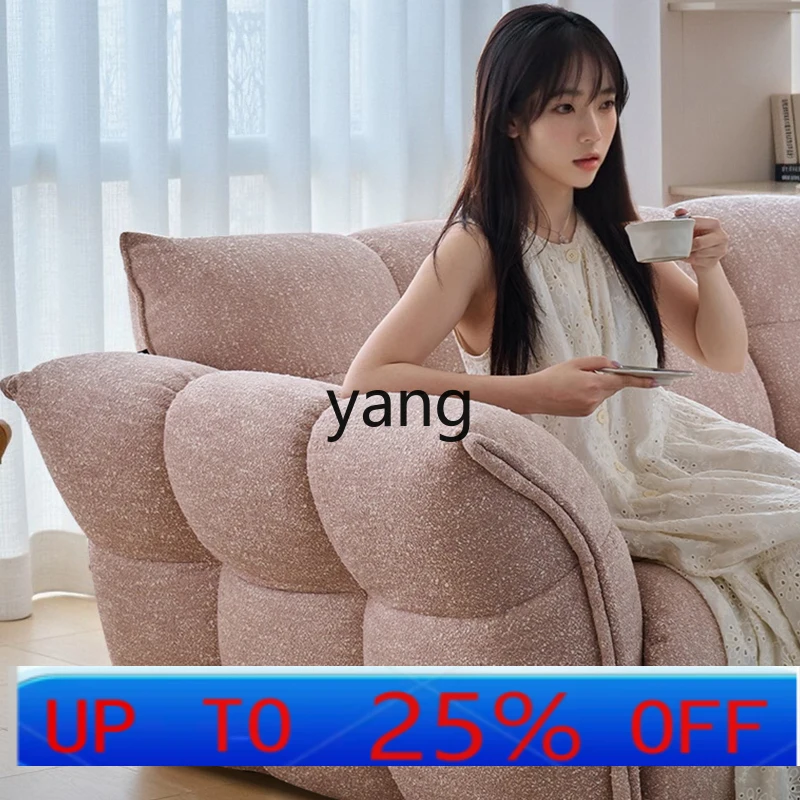 

Lmm Cream Wind Premium Chenier Velvet Lily Fabric Sofa Living Room Straight Simple