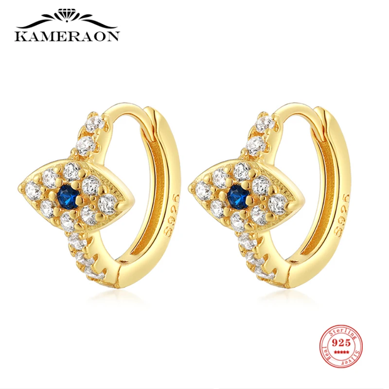 100% 925 Sterling Silver Earrings Delicate Demon Eye Earrings Women\'s Personalized Fashion Sapphire Jewelry Party Small Ear Ring
