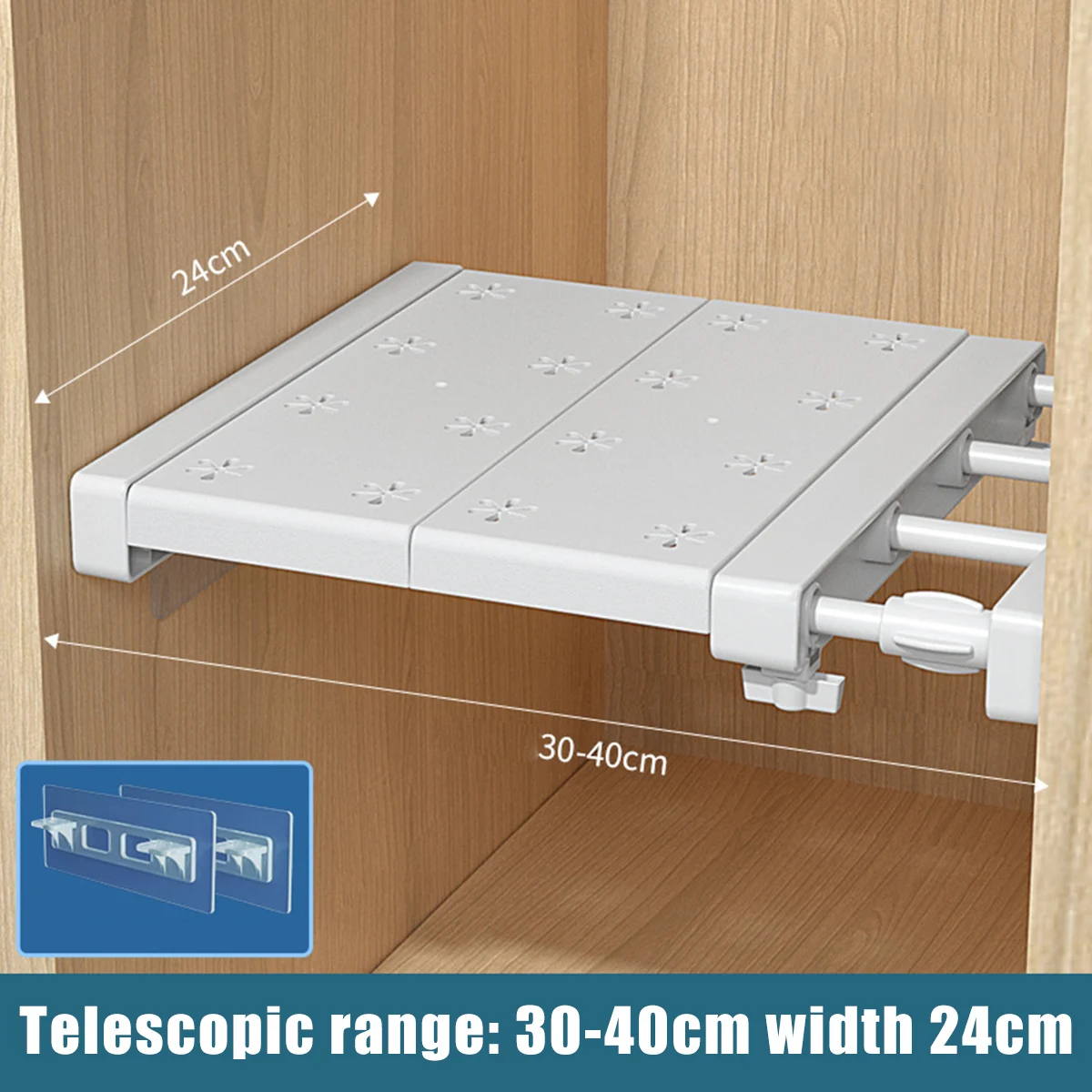 Extendable Closet Shelf Adjustable Storage Rack Expandable Closet Shelf Tension Rod Sturdy Closet Cupboard Storage Organizer