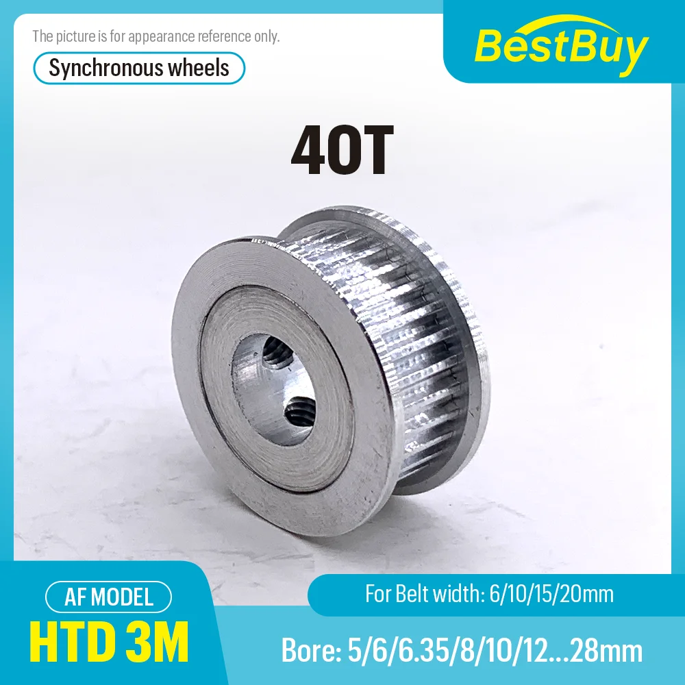 

HTD 3M 40Teeth Synchronizing Wheel Bore 5-28mm Timing Belt Width 6/10/15/20mm 3D printer CNC Parts