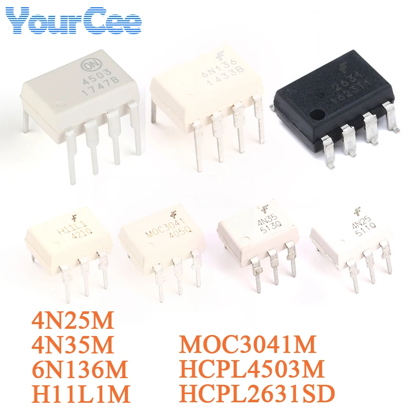 5pcs/1pc HCPL4503 HCPL4503M DIP-8 Optocoupler 1Mbit/s Single Channel High Speed Logic Gate Output Optical Coupler IC Chip 4N33M
