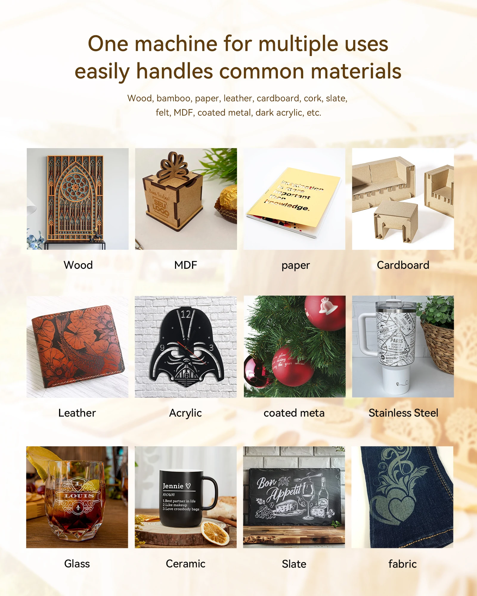 ATOMSTACK 10W lasergraveermachine Atelier L1 voor alle materialen Lasergraveerder Draagbaar voor metaal Hout Kunststof snijwerk