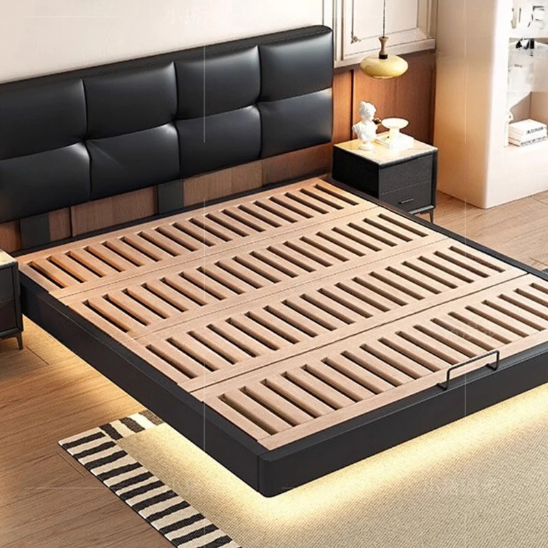 Design Minimalist Double Bed White Modern Cheap Average Double Bed Simple Advanced Muebles Para El Hogar Bedroom Furniture