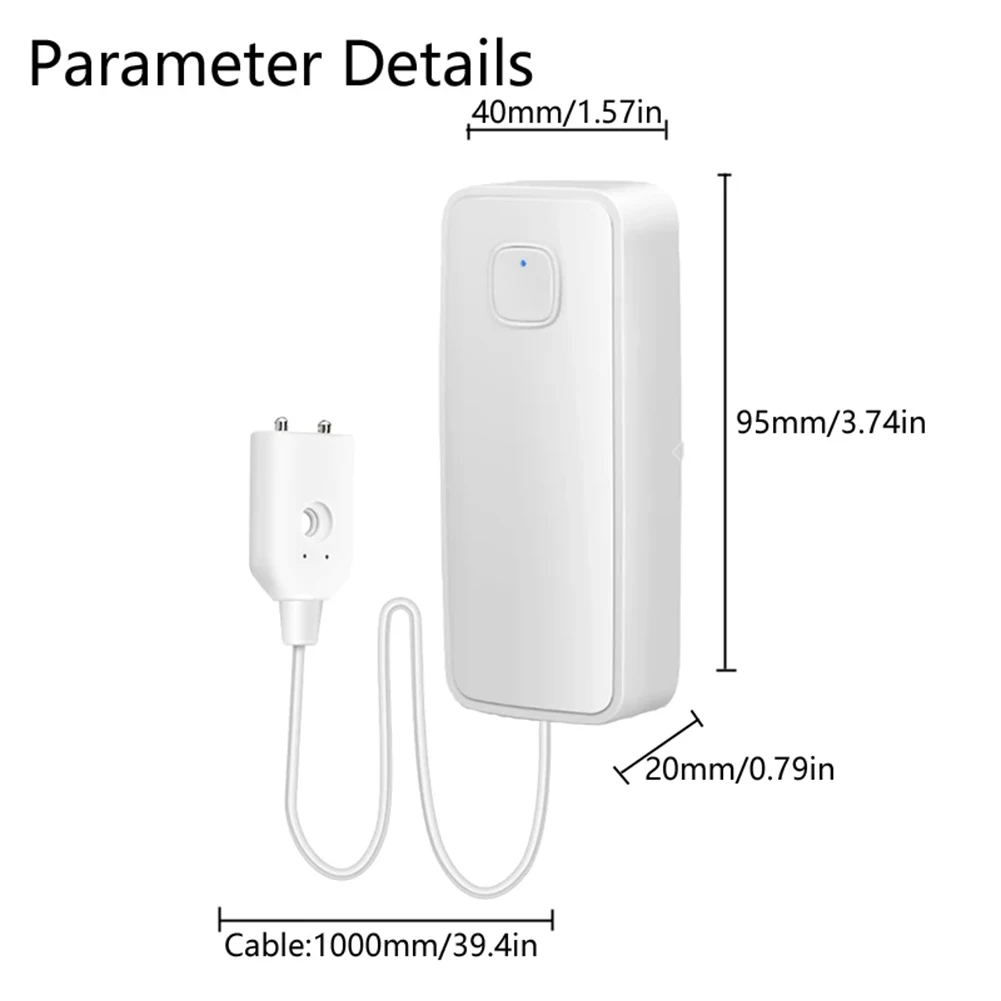 WiFi Water Sensor Large Sound Water Overflow Level Detector For Basements