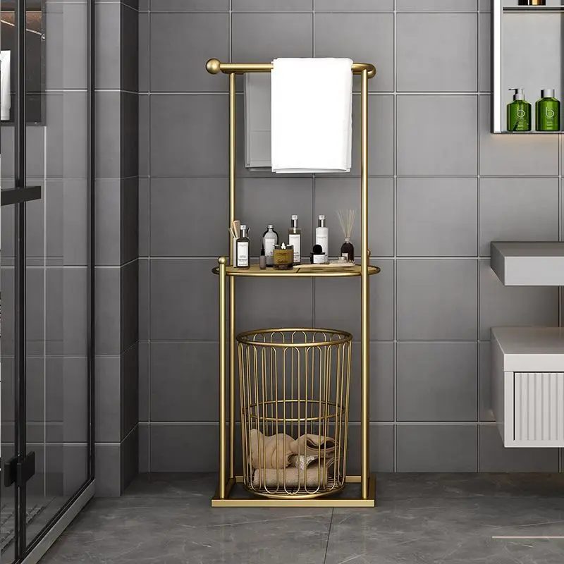 Bath towel towel rack without punching holes, bathroom bathtub edge dirty clothes basket rack