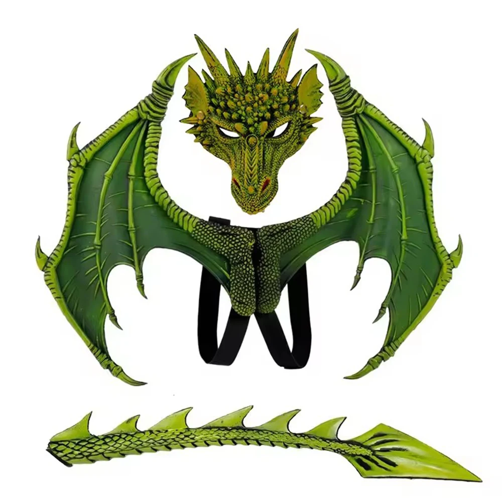 Animal Cospty Dragon Costume Purim Christmas Gift Carnival Party Cosplay Set Wing and Tail Children's day faucet Costume