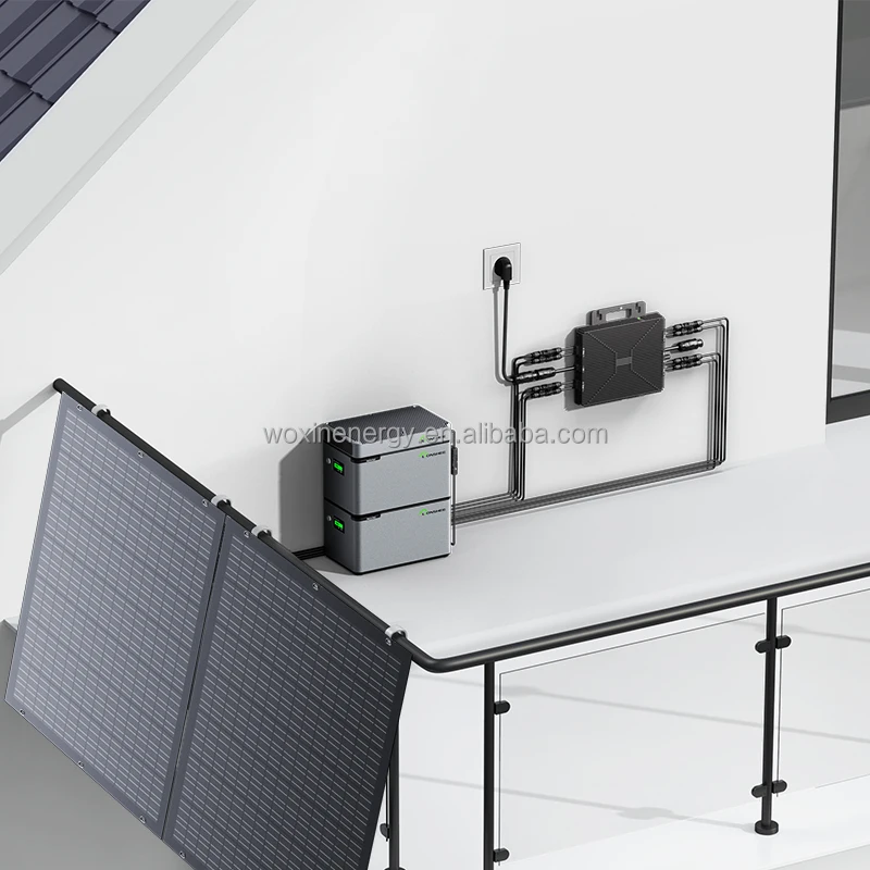 2000W Balcony Solar Kit On Grid 230V 50Hz Balcony Rooftop PV Solar Energy Storage System Complete Set Home PV Kit