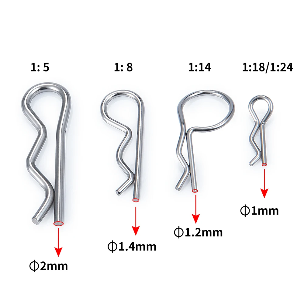 MIBIDAO 50Pcs RC Car Body Shell Clips Pin Housing Latch R Buckles Fixed For 1/24 1/18 1/14 1/8 1/5 Buggy Truggy DIY Parts