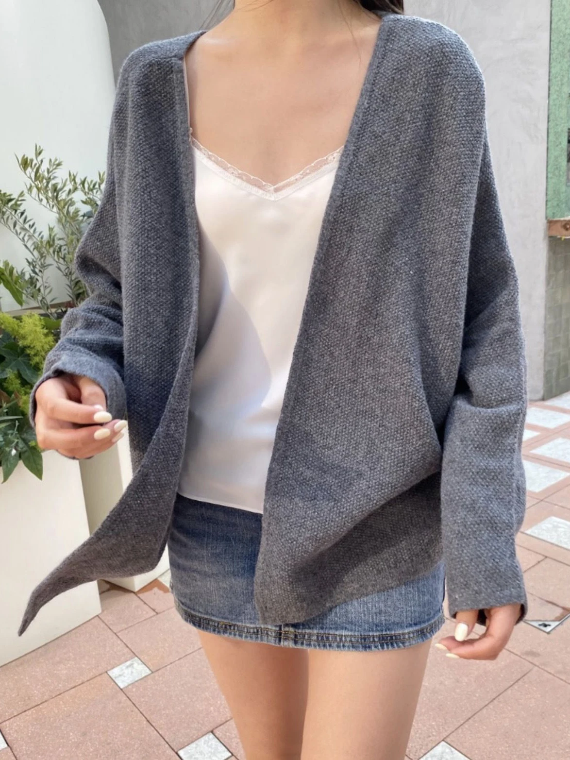 

Dark Grey Loose Thin Sweater Cardigan Woman Long Sleeve Cotton Knitwear Top Female Casual Cozy Spring All-match Sweaters Coat