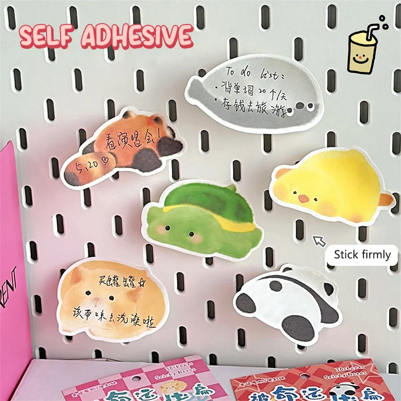 30Sheets Cute Cartoon Special-shaped Pet Sticky Note Creative Decorative Note Pad Portable Label Notepad Student Stationery