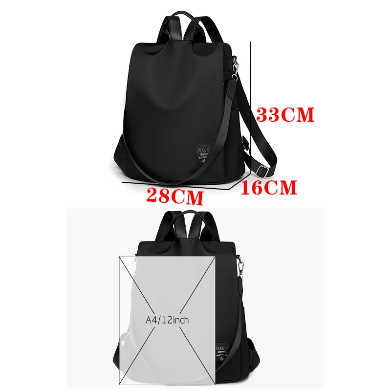 New Multi Functional Womens Backpack Large Capacity Nylon Material Women Anti Theft Bookbag Trendy Retro Female Shoulder Bag Sac