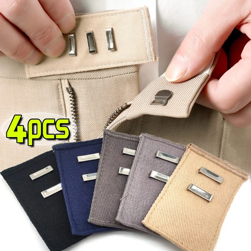 

1/4pcs Elastic Waist Extenders Adjustable Waistband Expanders Belt Extension Buckle for Pants Jeans Pregnant Trousers