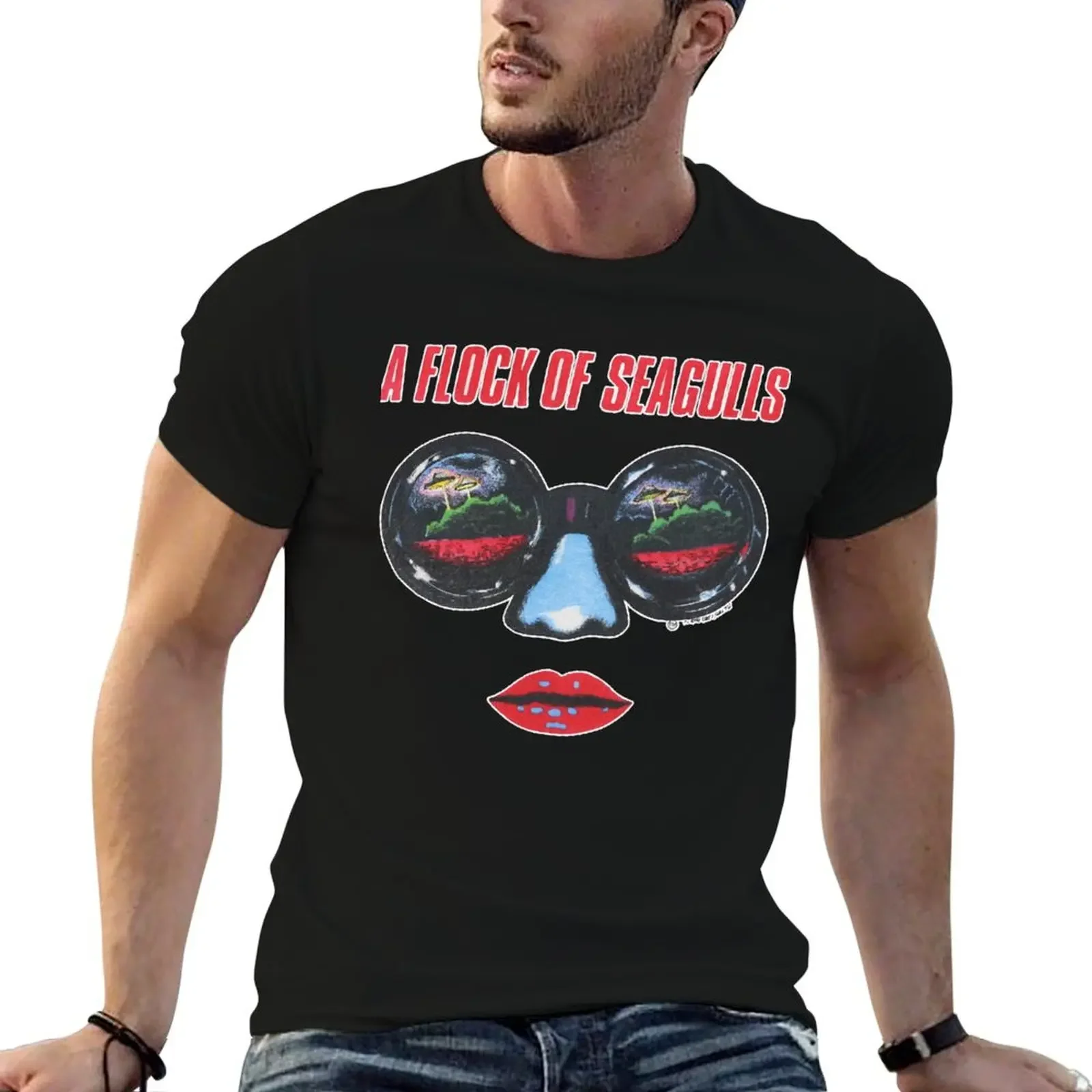 a flock of seagulls T-Shirt clothes graphics oversized t shirts for men