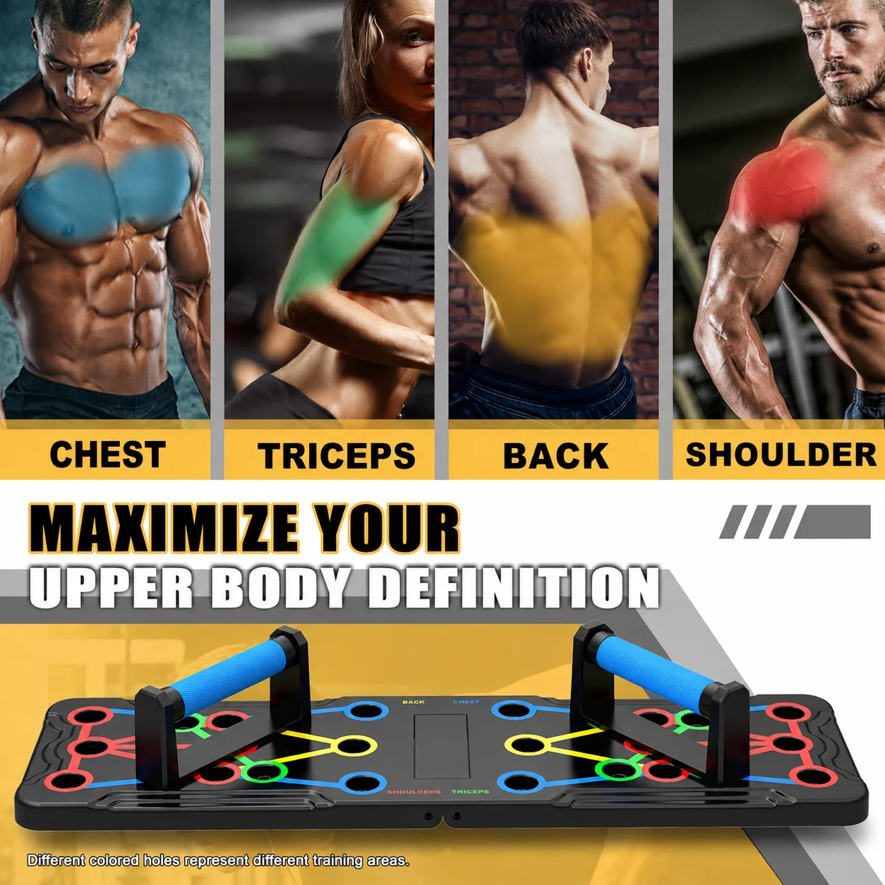 15-in-1 Foldable Push Up Board Set with Handles, Anti-Slip Pads & Storage Bag, Home Gym Chest Arm Back Workout Equipment gallery 2