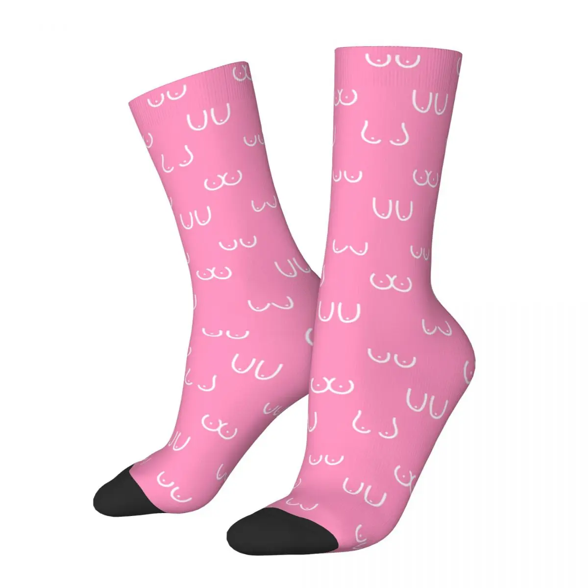 Boobs Cartoon Socks Men\'s Women\'s Casual Pink Woman Breast Socks Harajuku Spring Summer Autumn Winter Socks Gifts