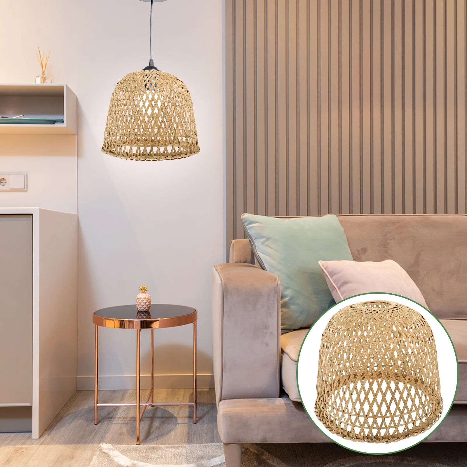 Lamp Shade Light Cover Lampshade Pendant Bamboo Rattan Ceiling Shades Wicker Woven Chandelier Hanging Table Bulb Floor Cage