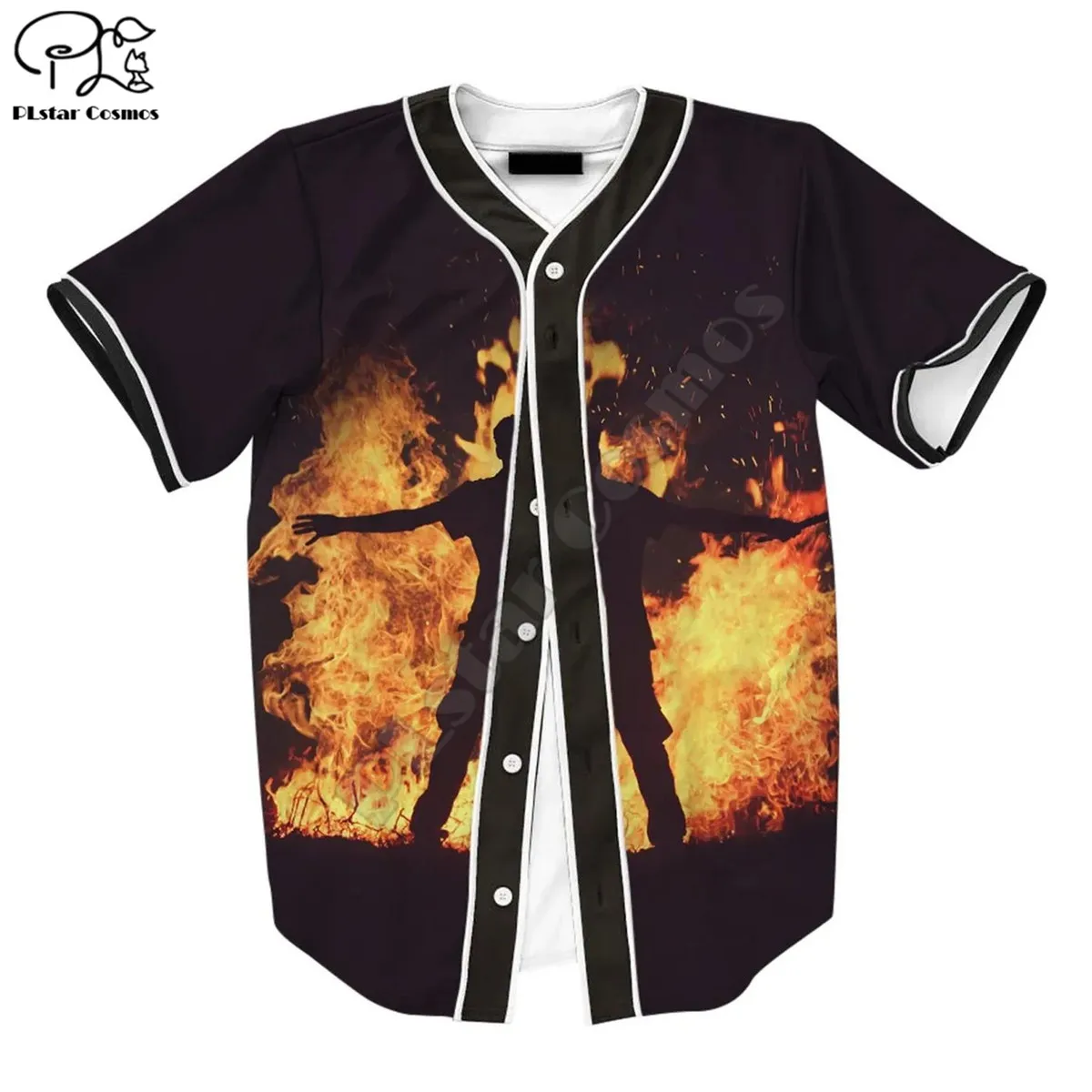 Baseball Jersey Fire Dragon 3D All Over Printed Baseball Jersey Shirts hip hop Tops