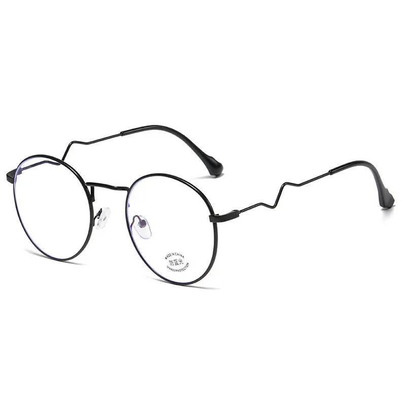 Metal Round Frame Myopia Glasses Fashion Anti-blue Light Blocking Eyeglasses Nearsighted Prescription Eyewear Diopter 0 to -6.0