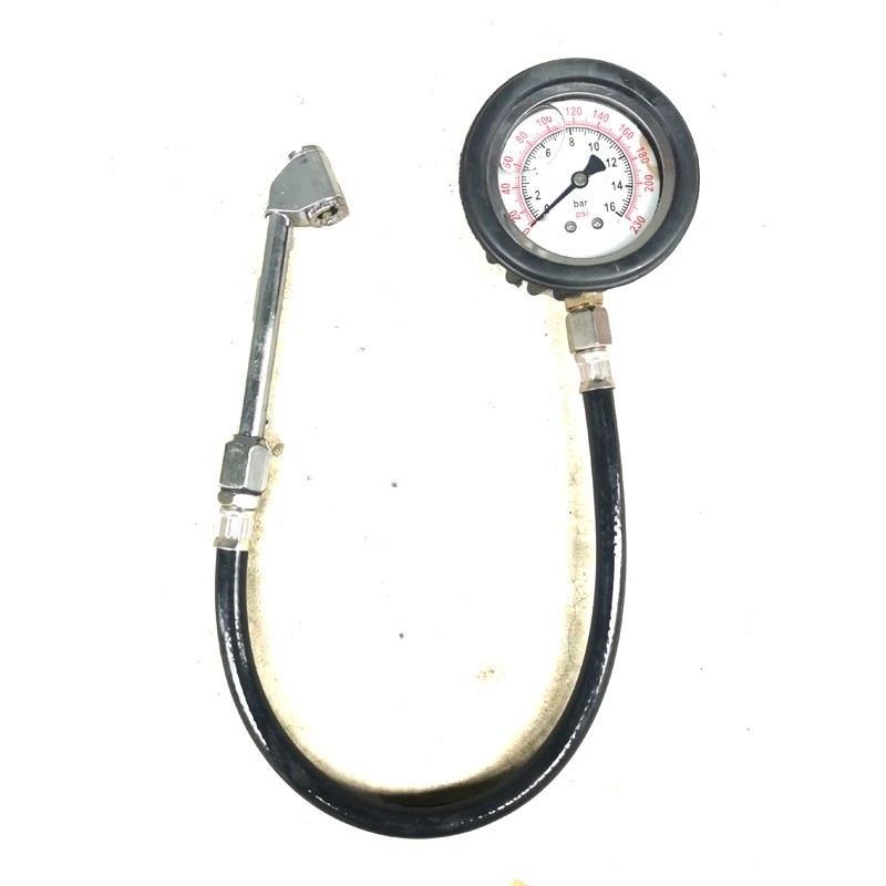 

0-230PSI автомобильный манометр для шин, высокоточный монитор, длинная трубка, тестер для шин, медные насадки, аксессуары для грузовиков и мотоциклов