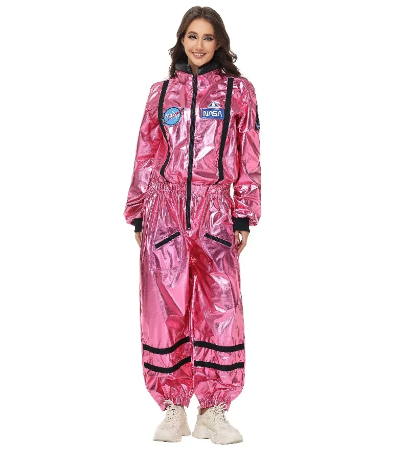 

Розовый костюм космонавта для взрослых женщин, наряд для косплей-вечеринки