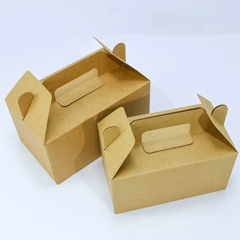 25pcs Simple Burger Fried Chicken Packing Boxes Picnic Food Containers Storage Box Party Decoration Accessories Kids Gift Holder
