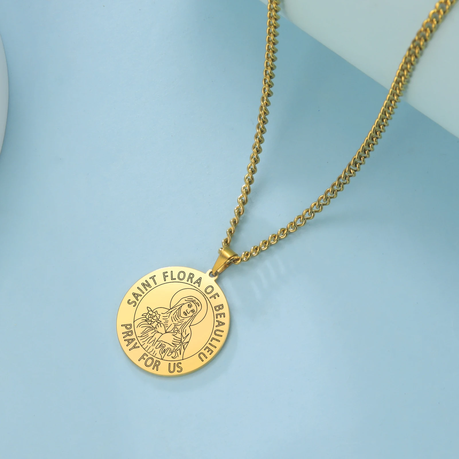 Dawapara Saint Christopher Medaille Halskette Jesus Truet In Sie Amulett Katholischen Schmuck Reisende Fahrer Geschenke Edelstahl – Detail 19