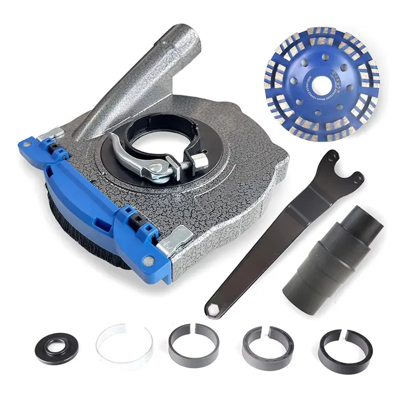 ABZV-For Angle Grinder 125MM Aluminium Grinding Dust Shroud Dustless Protection With 125MM Grinding Wheel