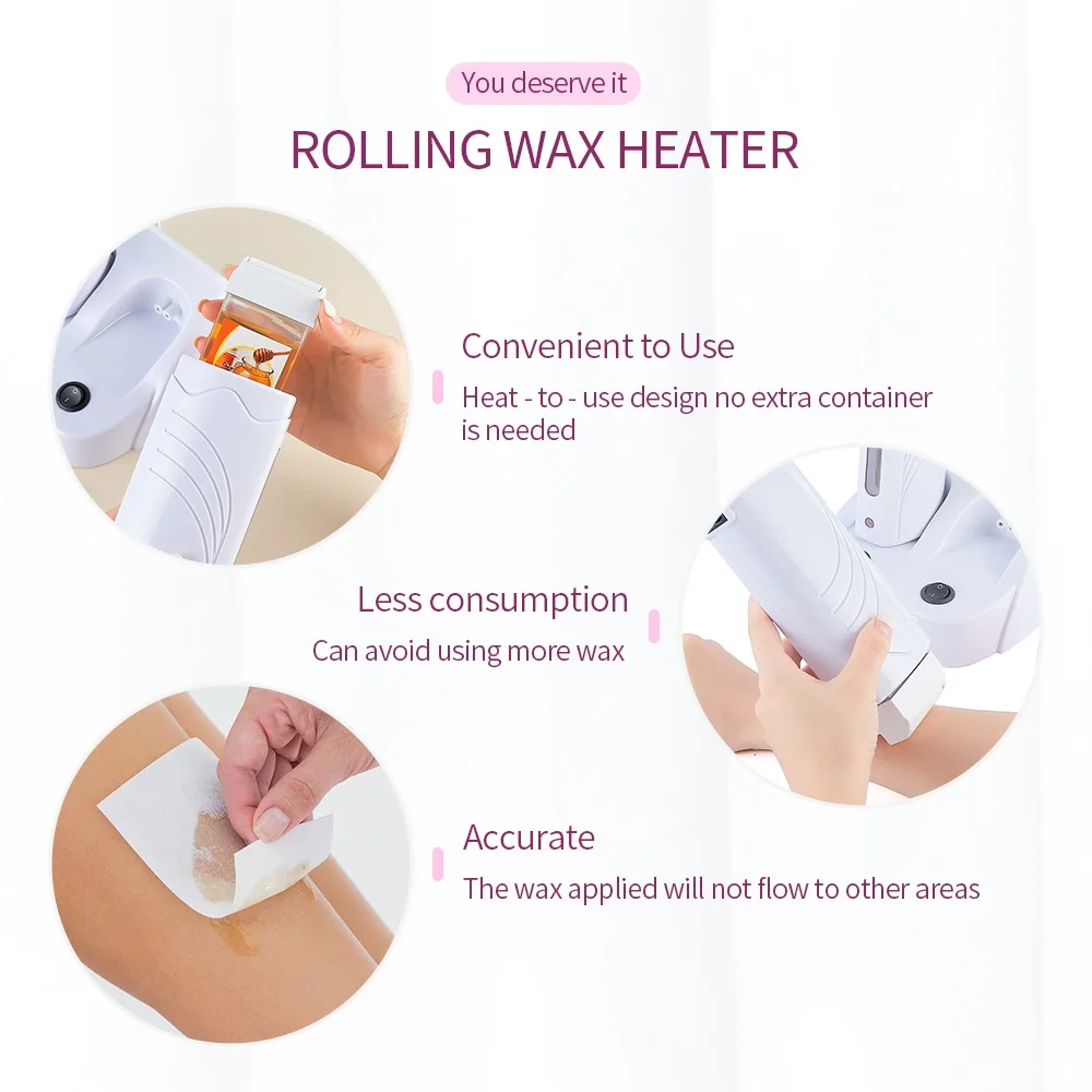 Dual Base Electric Wax Heater Set Double Base Depilatory Heater Hair Removal Waxing Warmer Roll on Wax Heater Roller Epilator