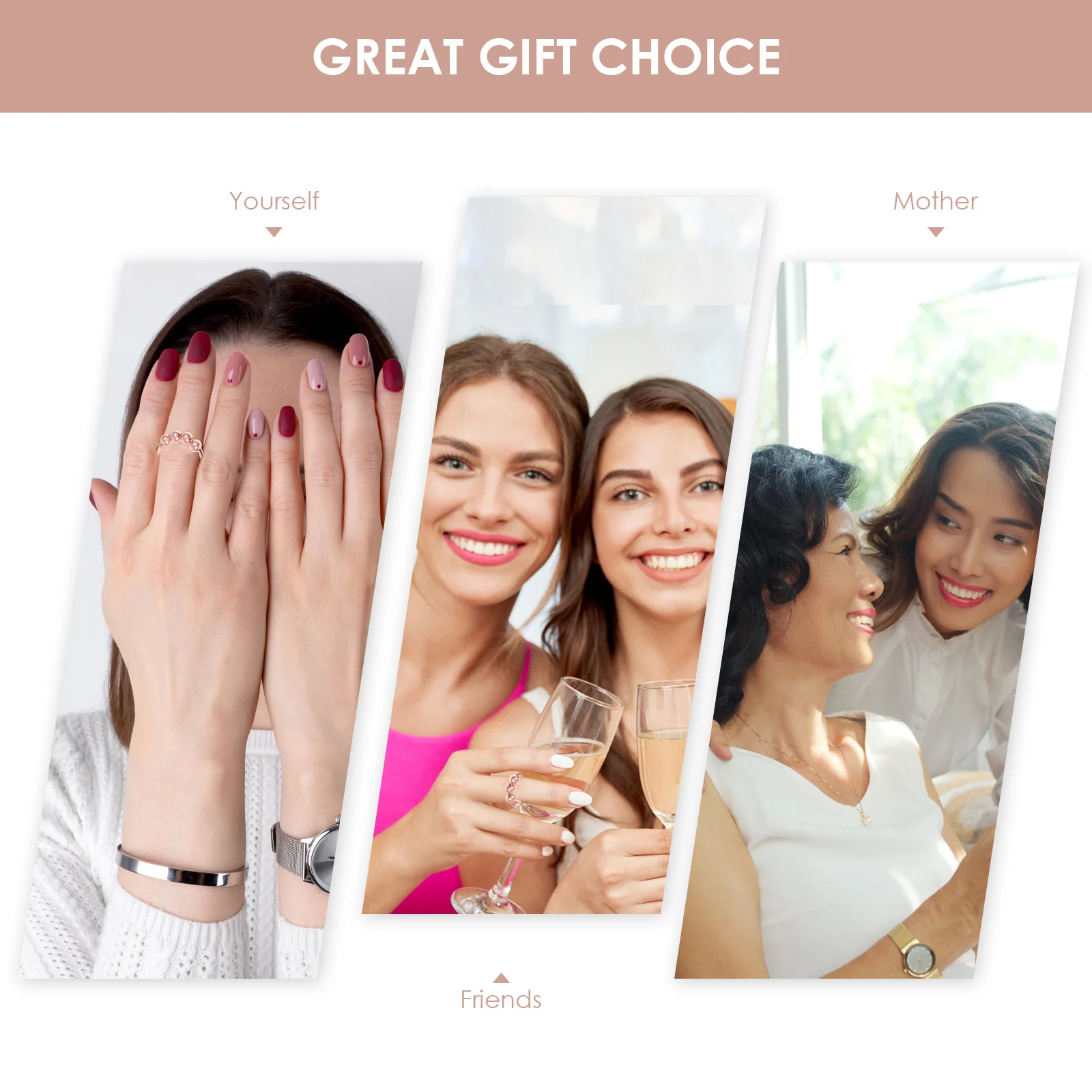 

1Pcs Stress Relief Ring Adjustable Copper Lady Ring Fine Workmanship Bead Rotating Open Design Nail Picking Fashion