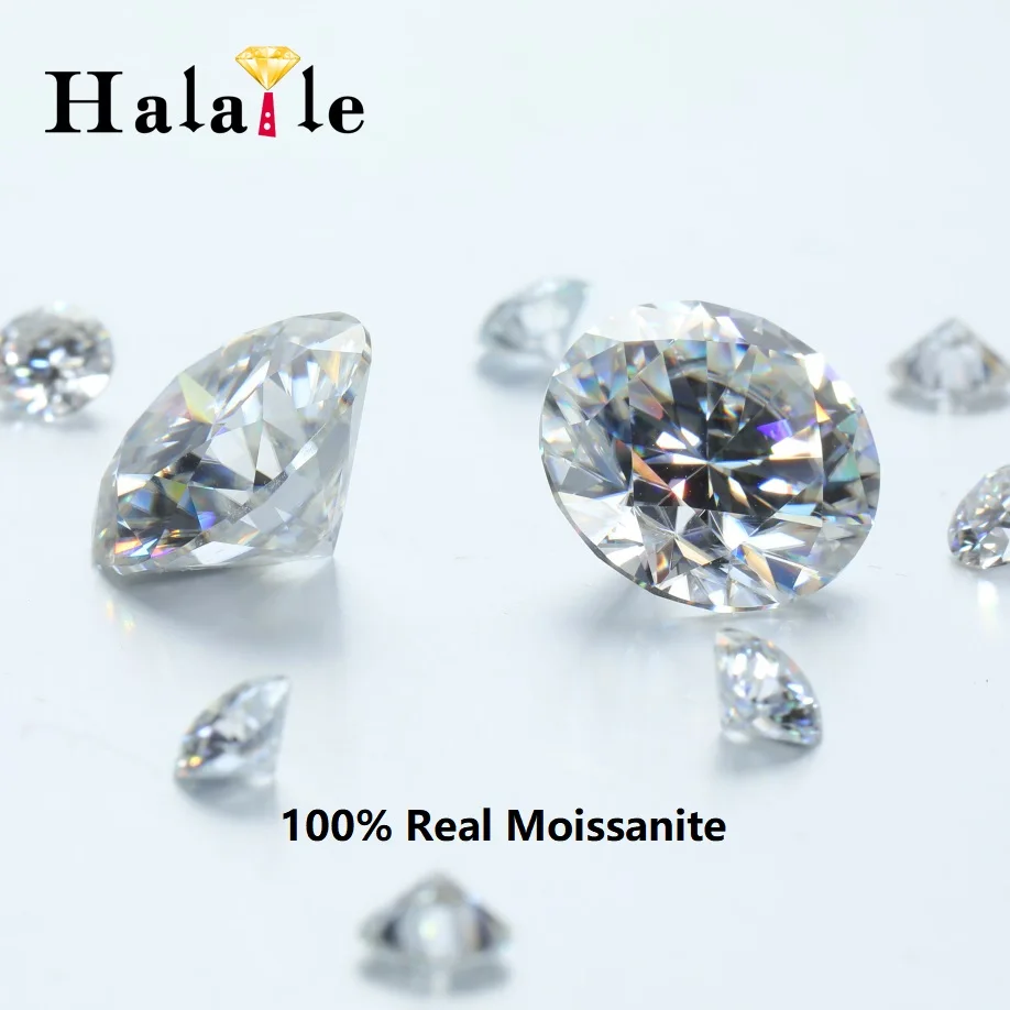 Halaile D Color VVS1 Loose Excellent Cut Moissanite Diamond Round Gemstones with GRA Certificate Pass Diamond Test Wholesale