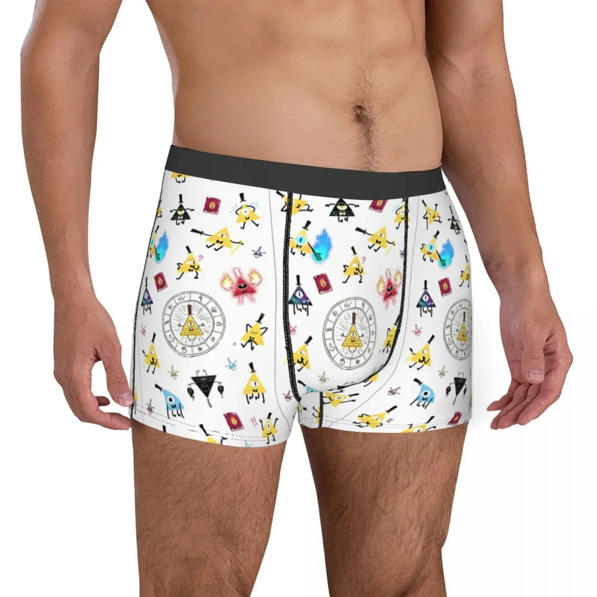 Man Gravity Falls Bill Cipher Boxers Novelty Gift Underwear Cartoon Anime Shorts Men's Boxer Briefs Quilt Underpants Cozy