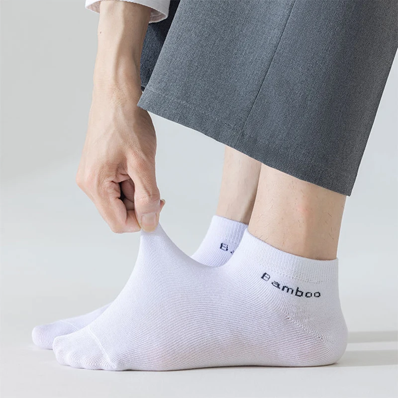 5/10Pairs Hohe Qualität Bambus Faser Socken Business Atmungsaktive Ankle Socken Casual Bequeme Männer Und Frauen Kurze Socken größe 38-44 – Detail 7