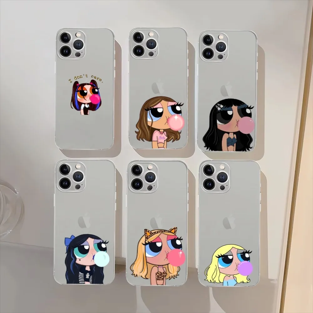 

Powerpuff Girls blow bubbles Phone Case For iPhone 16,15,14,13,12,11 Plus,Pro Max,XS,X,XR,SE,Mini,Soft Transparent Cover