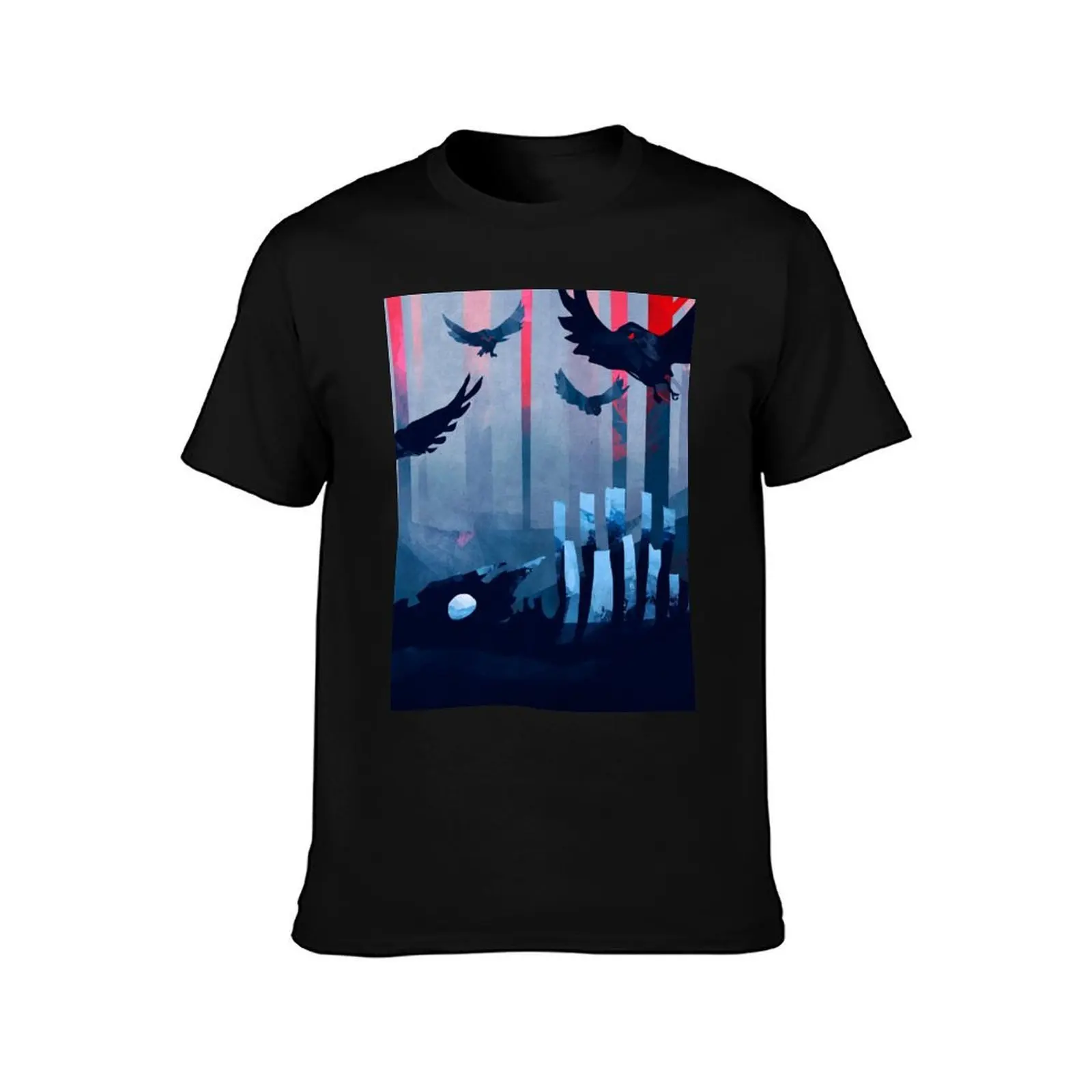 Blue Stone Landscape T-Shirt Daily Work Short Sleeve Top