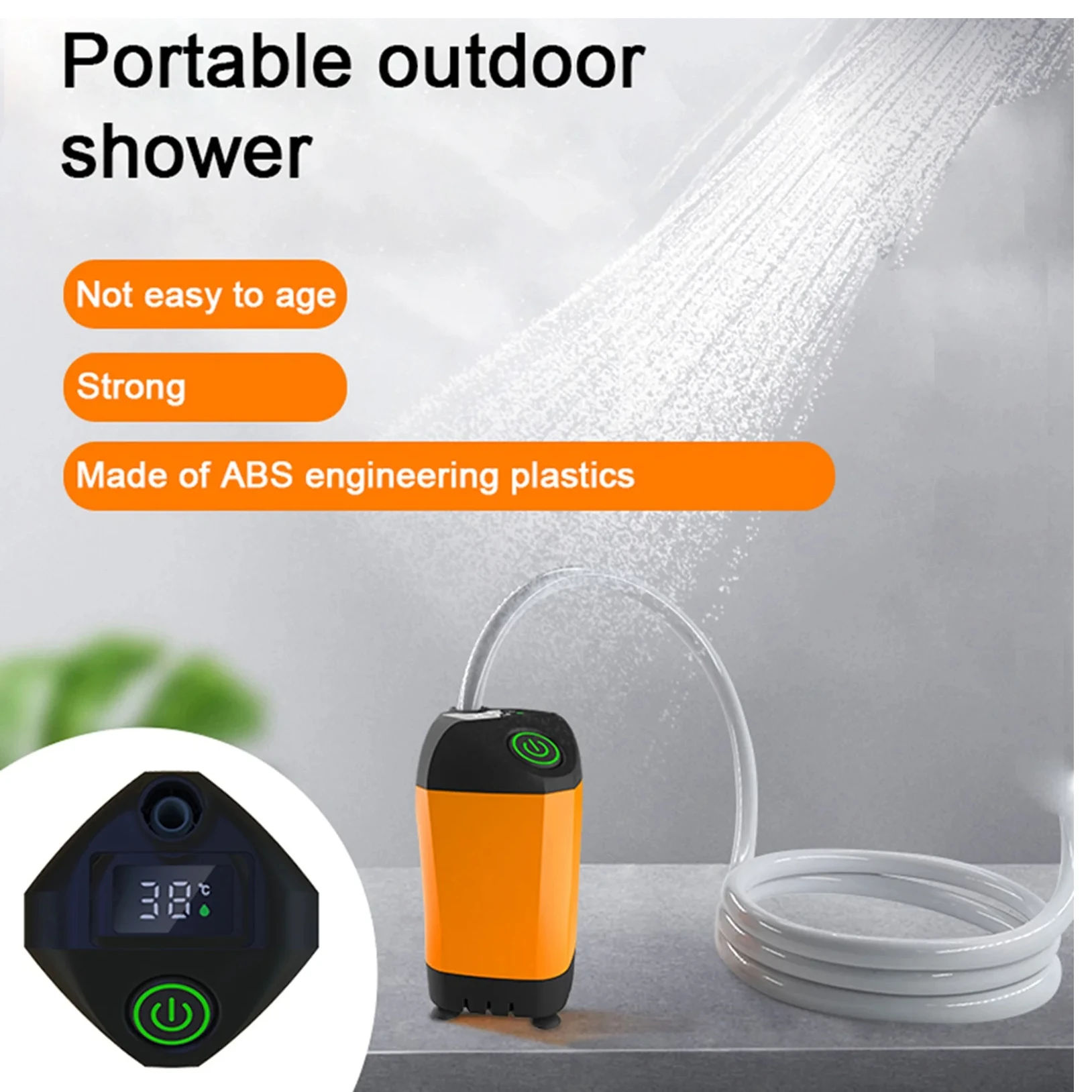 

Outdoor Camping Shower Portable Electric Shower Pump IPX7 Waterproof for Camping Hiking Backpacking Travel Beach Pet Watering