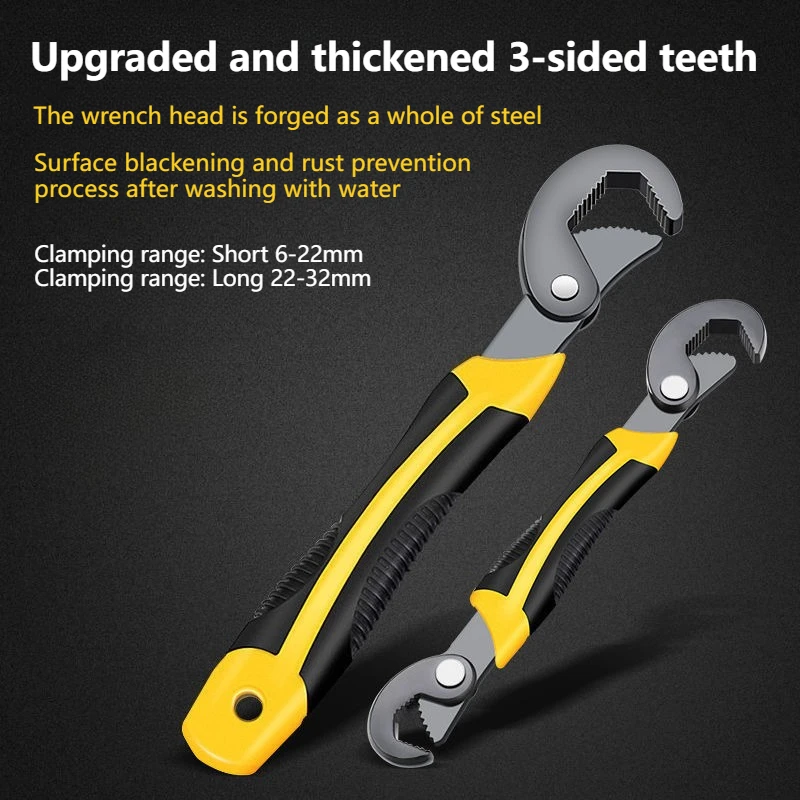 

New Adjustable Wrench Large Opening Multifunctional Pipe Wrench Universal Wrench Tool Adjustable Bathroom Quick Dual-Purpose