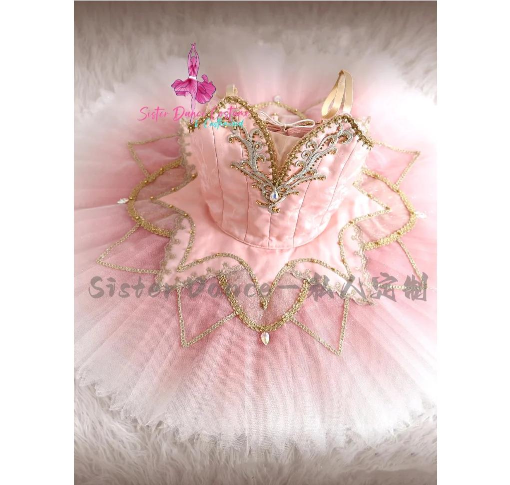 2024 New Pink doll variation tutu private custom adult children stage performance competition dress women's costume