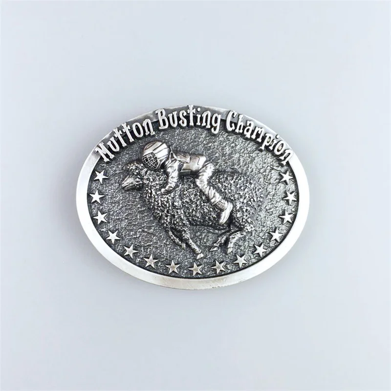 New Vintage Silver Plated Mutton Busting Champion Western Wildlife Cowboy Cowgirl Belt Buckle Gurtelschnalle BUCKLE-WT106SL